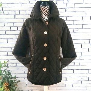 Michael Kors Quilted Jacket Women's Size M Brown Lightweight Stylish Classic